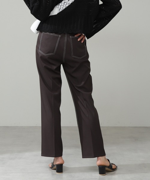 N.（N. Natural Beauty Basic）（エヌエヌナチュラルビューティーベーシック）の「◆センタープレスカラーストレートパンツ（その他パンツ・レディース・チャコールグレー/イエロー/グリーン・MEDIUM）」の16枚目の写真