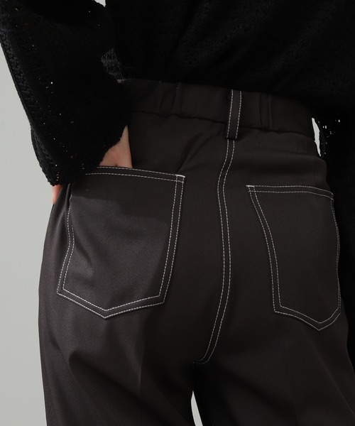 N.（N. Natural Beauty Basic）（エヌエヌナチュラルビューティーベーシック）の「◆センタープレスカラーストレートパンツ（その他パンツ・レディース・チャコールグレー/イエロー/グリーン・MEDIUM）」の7枚目の写真