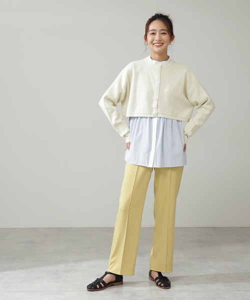 N.（N. Natural Beauty Basic）（エヌエヌナチュラルビューティーベーシック）の「◆センタープレスカラーストレートパンツ（その他パンツ・レディース・チャコールグレー/イエロー/グリーン・MEDIUM）」の13枚目の写真