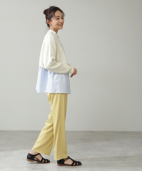 N.（N. Natural Beauty Basic）（エヌエヌナチュラルビューティーベーシック）の「◆センタープレスカラーストレートパンツ（その他パンツ・レディース・チャコールグレー/イエロー/グリーン・MEDIUM）」の14枚目の写真