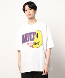 【SMILEY FACE】リメイクスマイルTEE/ドロップショルダーシルエットTシャツ/メンズ