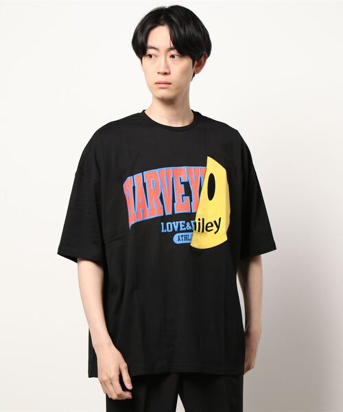 JUGLANS(ユグランス)の「【SMILEY FACE】リメイクスマイルTEE/ドロップショルダーシルエットTシャツ/メンズ(Tシャツ/カットソー・メンズ・ホワイト/ブラック/グリーン・M/L)」の3枚目の写真