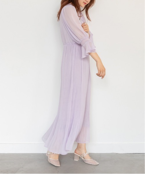 RANDA（ランダ）の「プリーツシフォンワンピース（ワンピース・レディース・パープル/ピンク/クリーム・1/0）」の9枚目の写真
