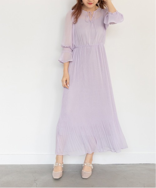 RANDA（ランダ）の「プリーツシフォンワンピース（ワンピース・レディース・パープル/ピンク/クリーム・1/0）」の10枚目の写真