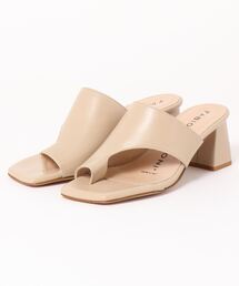 FABIO RUSCONI | FABIO RUSCONI(ファビオ ルスコーニ)/スクエアトゥ チャンキーヒール トングサンダル(サンダル)