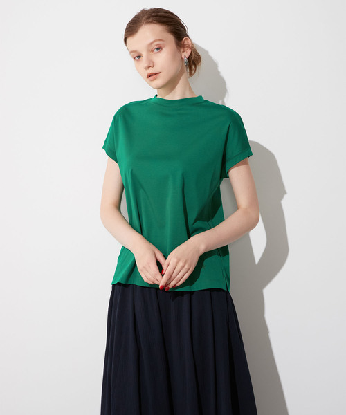 LE SOUK HOLIDAY(ルスークホリデー)の「★追加入荷★モックネックTシャツ(Tシャツ/カットソー・レディース・ネイビー/ブラック/ブルー/オフホワイト/グリーン/ピンク・M/L)」の8枚目の写真