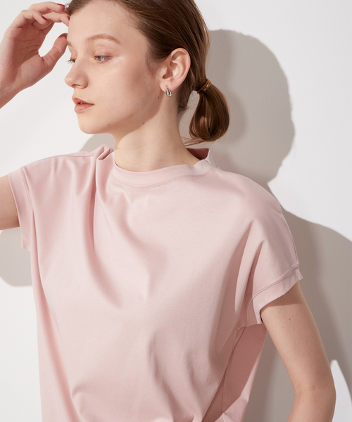 LE SOUK HOLIDAY(ルスークホリデー)の「★追加入荷★モックネックTシャツ(Tシャツ/カットソー・レディース・ネイビー/ブラック/ブルー/オフホワイト/グリーン/ピンク・M/L)」の12枚目の写真