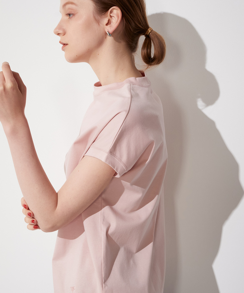LE SOUK HOLIDAY(ルスークホリデー)の「★追加入荷★モックネックTシャツ(Tシャツ/カットソー・レディース・ネイビー/ブラック/ブルー/オフホワイト/グリーン/ピンク・M/L)」の13枚目の写真