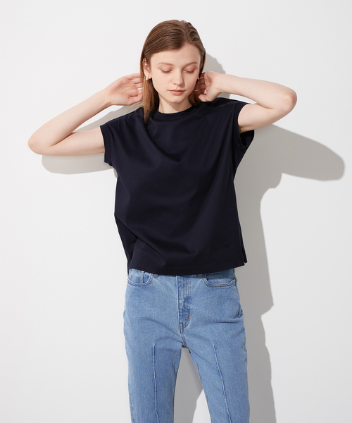 LE SOUK HOLIDAY(ルスークホリデー)の「★追加入荷★モックネックTシャツ(Tシャツ/カットソー・レディース・ネイビー/ブラック/ブルー/オフホワイト/グリーン/ピンク・M/L)」の21枚目の写真