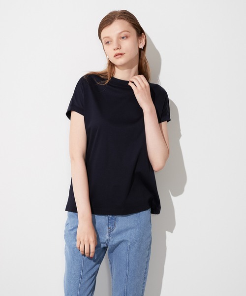 LE SOUK HOLIDAY(ルスークホリデー)の「★追加入荷★モックネックTシャツ(Tシャツ/カットソー・レディース・ネイビー/ブラック/ブルー/オフホワイト/グリーン/ピンク・M/L)」の22枚目の写真