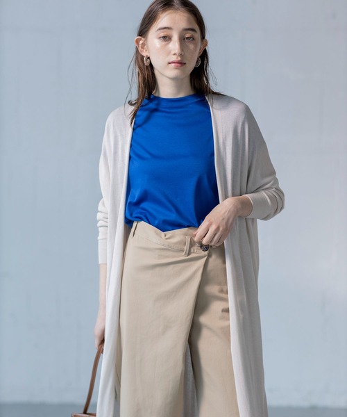 LE SOUK HOLIDAY(ルスークホリデー)の「★追加入荷★モックネックTシャツ(Tシャツ/カットソー・レディース・ネイビー/ブラック/ブルー/オフホワイト/グリーン/ピンク・M/L)」の6枚目の写真