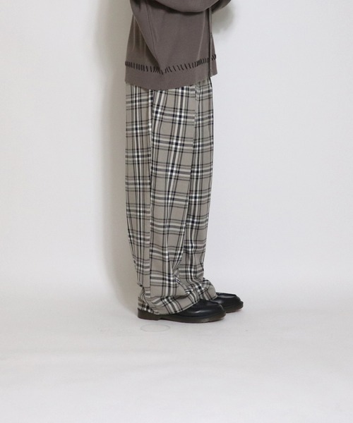 Confirm(コンファーム)の「Confirm / コンファーム ワイドストレートチェックパンツ(スラックス・メンズ・ダークグリーン/ブラック×グレー/ベージュ×ブラック・M/L)」の13枚目の写真