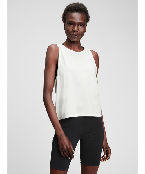 GAP(ギャップ)の「Gapfit 起毛ジャージ タンクトップ(タンクトップ・レディース・ブルー/パープル系その他/ブラック/グレー/ホワイト・S/XS/XXS/L/M)」の2枚目の写真