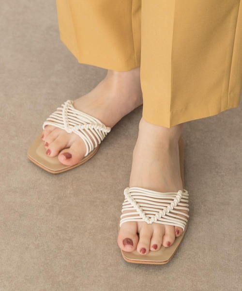 RODE SKO（ロデスコ）の「マクラメサンダル（サンダル・レディース・ホワイト/グリーン・36/37/38）」の2枚目の写真