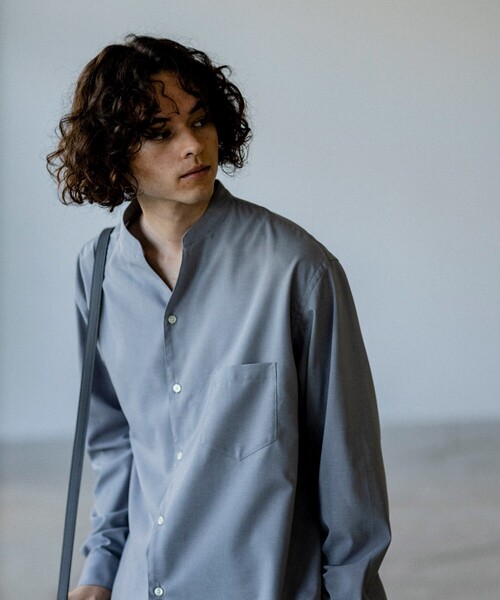 リネンライクキーネックシャツ