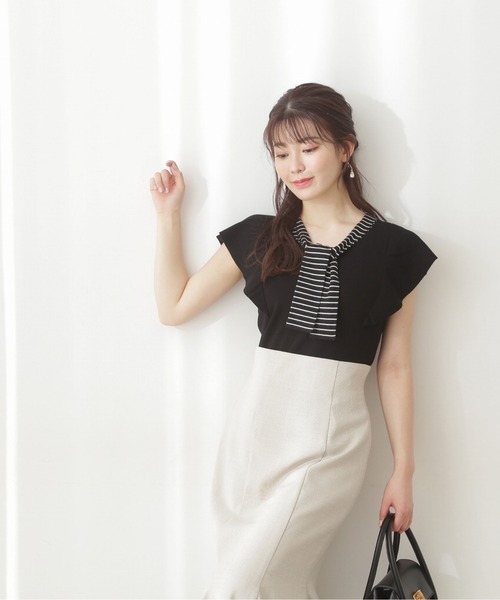 PROPORTION BODY DRESSING（プロポーションボディドレッシング）の「【美人百花6月号タイアップ商品】フレアスリーブボウタイニット / 1212170500（ニット/セーター・レディース・ベージュ/ブルー/ブラック・MEDIUM/SMALL）」の12枚目の写真