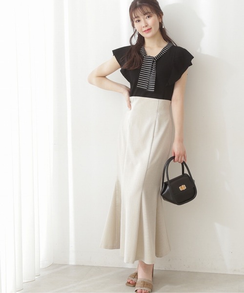 PROPORTION BODY DRESSING（プロポーションボディドレッシング）の「【美人百花6月号タイアップ商品】フレアスリーブボウタイニット / 1212170500（ニット/セーター・レディース・ベージュ/ブルー/ブラック・MEDIUM/SMALL）」の4枚目の写真