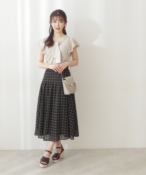 PROPORTION BODY DRESSING（プロポーションボディドレッシング）の「【美人百花6月号タイアップ商品】フレアスリーブボウタイニット / 1212170500（ニット/セーター・レディース・ベージュ/ブルー/ブラック・MEDIUM/SMALL）」の10枚目の写真