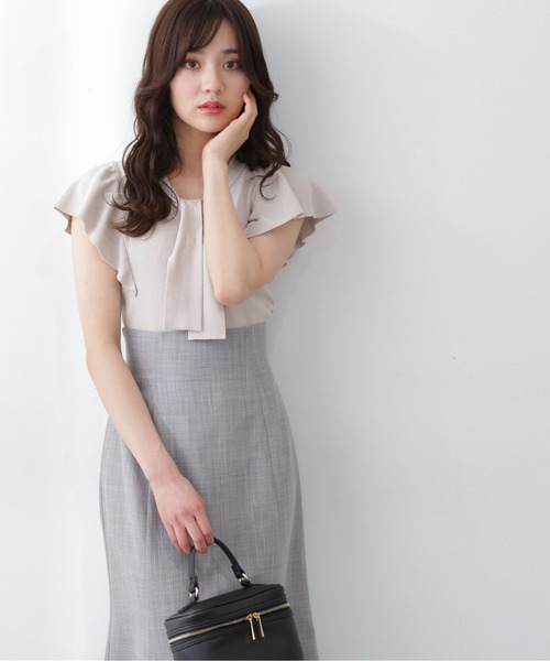 PROPORTION BODY DRESSING（プロポーションボディドレッシング）の「【美人百花6月号タイアップ商品】フレアスリーブボウタイニット / 1212170500（ニット/セーター・レディース・ベージュ/ブルー/ブラック・MEDIUM/SMALL）」の13枚目の写真