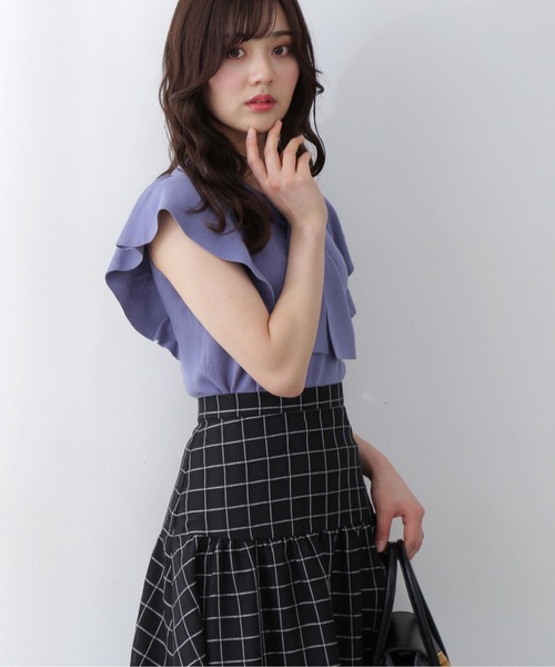 PROPORTION BODY DRESSING（プロポーションボディドレッシング）の「【美人百花6月号タイアップ商品】フレアスリーブボウタイニット / 1212170500（ニット/セーター・レディース・ベージュ/ブルー/ブラック・MEDIUM/SMALL）」の15枚目の写真