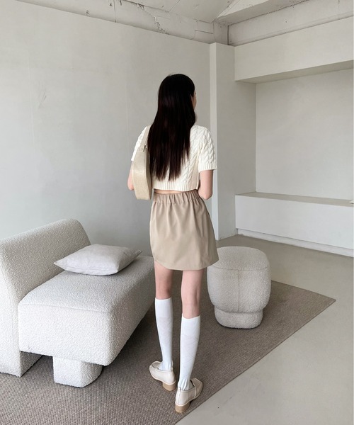 by muni:r（バイ ムニール）の「ケーブルクロップドニットカーディガン（ニット/セーター・レディース・ベージュ/ネイビー/アイボリー・FREE）」の18枚目の写真