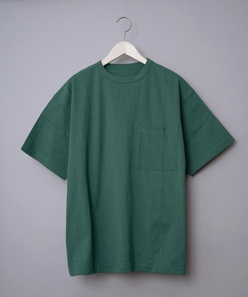 Revo.(レボ)の「USAコットン×リサイクルコットン SDGs ルーズシルエットポケットTee(Tシャツ/カットソー・メンズ・ダークパープル/ホワイト/グリーン/ブラック/ブルー・MEDIUM/LARGE)」の4枚目の写真