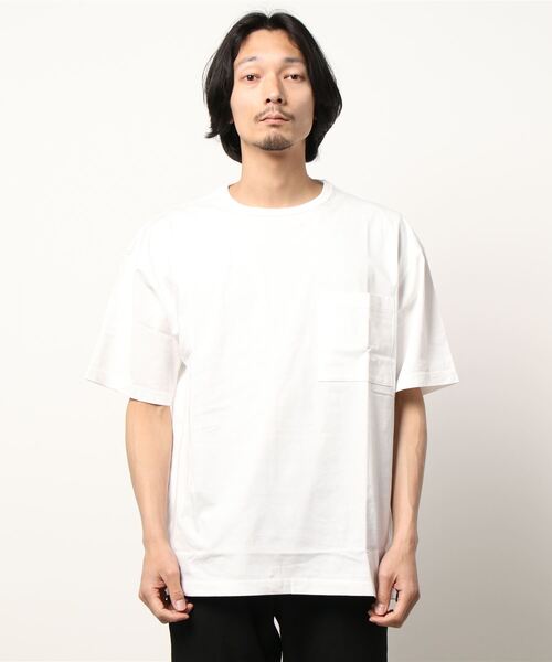 Revo.(レボ)の「USAコットン×リサイクルコットン SDGs ルーズシルエットポケットTee(Tシャツ/カットソー・メンズ・ダークパープル/ホワイト/グリーン/ブラック/ブルー・MEDIUM/LARGE)」の13枚目の写真