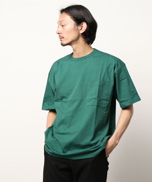 Revo.(レボ)の「USAコットン×リサイクルコットン SDGs ルーズシルエットポケットTee(Tシャツ/カットソー・メンズ・ダークパープル/ホワイト/グリーン/ブラック/ブルー・MEDIUM/LARGE)」の15枚目の写真