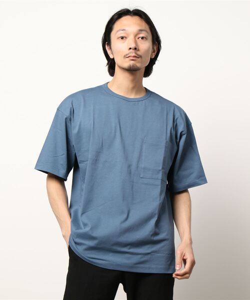 Revo.(レボ)の「USAコットン×リサイクルコットン SDGs ルーズシルエットポケットTee(Tシャツ/カットソー・メンズ・ダークパープル/ホワイト/グリーン/ブラック/ブルー・MEDIUM/LARGE)」の16枚目の写真