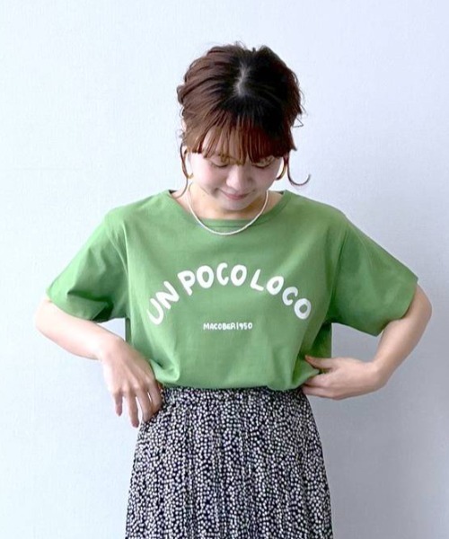 studio CLIP（スタディオクリップ）の「【MACOBAR×rikoさん&masatoさんご夫婦】riko手書きプリントコラボTシャツ（Tシャツ/カットソー・レディース・ホワイト/グリーン/ピンク・MEDIUM/LARGE）」の3枚目の写真