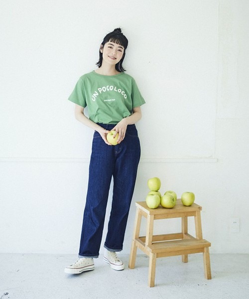 studio CLIP（スタディオクリップ）の「【MACOBAR×rikoさん&masatoさんご夫婦】riko手書きプリントコラボTシャツ（Tシャツ/カットソー・レディース・ホワイト/グリーン/ピンク・MEDIUM/LARGE）」の17枚目の写真