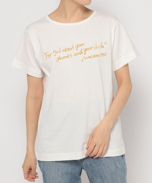 studio CLIP（スタディオクリップ）の「【MACOBAR×rikoさん&masatoさんご夫婦】riko手書きプリントコラボTシャツ（Tシャツ/カットソー・レディース・ホワイト/グリーン/ピンク・MEDIUM/LARGE）」の18枚目の写真