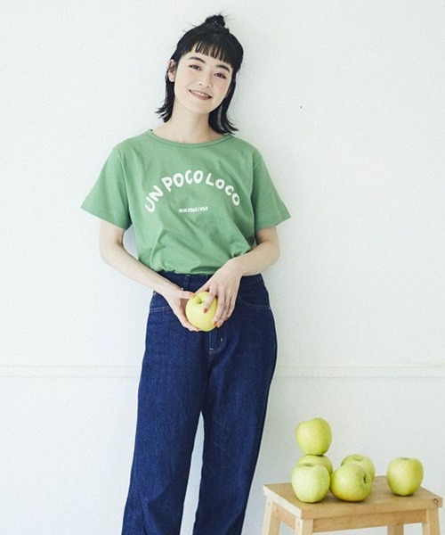 studio CLIP（スタディオクリップ）の「【MACOBAR×rikoさん&masatoさんご夫婦】riko手書きプリントコラボTシャツ（Tシャツ/カットソー・レディース・ホワイト/グリーン/ピンク・MEDIUM/LARGE）」の4枚目の写真