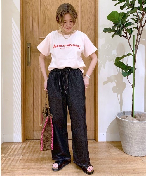 studio CLIP（スタディオクリップ）の「【MACOBAR×rikoさん&masatoさんご夫婦】riko手書きプリントコラボTシャツ（Tシャツ/カットソー・レディース・ホワイト/グリーン/ピンク・MEDIUM/LARGE）」の8枚目の写真