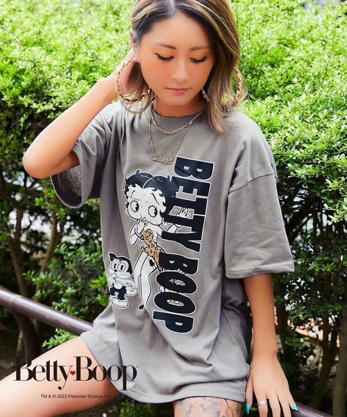 babyShoop（ベイビーシュープ）の「レオパード柄BETTY BOOP半袖TOPS【BP】（Tシャツ/カットソー・レディース・ホワイト/グレー/ベージュ・FREE）」の6枚目の写真