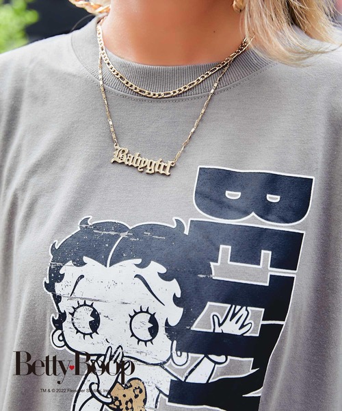 babyShoop（ベイビーシュープ）の「レオパード柄BETTY BOOP半袖TOPS【BP】（Tシャツ/カットソー・レディース・ホワイト/グレー/ベージュ・FREE）」の9枚目の写真