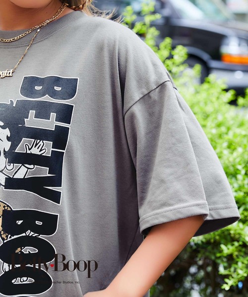 babyShoop（ベイビーシュープ）の「レオパード柄BETTY BOOP半袖TOPS【BP】（Tシャツ/カットソー・レディース・ホワイト/グレー/ベージュ・FREE）」の11枚目の写真