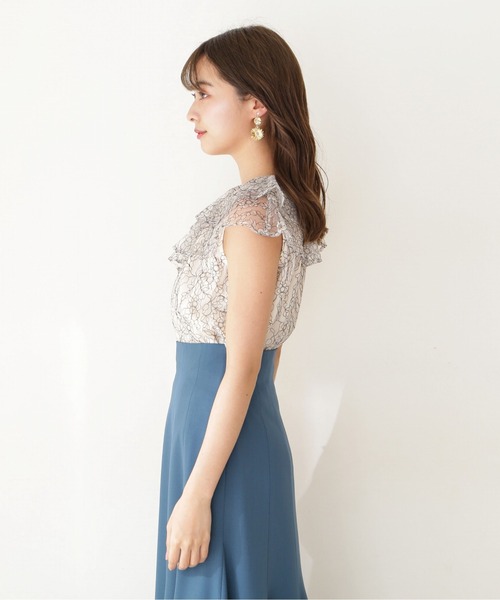 PROPORTION BODY DRESSING（プロポーションボディドレッシング）の「ラッフルレースブラウス / 1212210602（シャツ/ブラウス・レディース・ネイビー/ブラウン/オフホワイト/ブルー・FREE）」の7枚目の写真