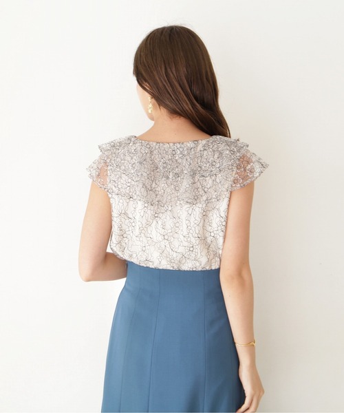 PROPORTION BODY DRESSING（プロポーションボディドレッシング）の「ラッフルレースブラウス / 1212210602（シャツ/ブラウス・レディース・ネイビー/ブラウン/オフホワイト/ブルー・FREE）」の8枚目の写真