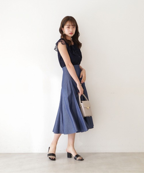 PROPORTION BODY DRESSING（プロポーションボディドレッシング）の「ラッフルレースブラウス / 1212210602（シャツ/ブラウス・レディース・ネイビー/ブラウン/オフホワイト/ブルー・FREE）」の12枚目の写真