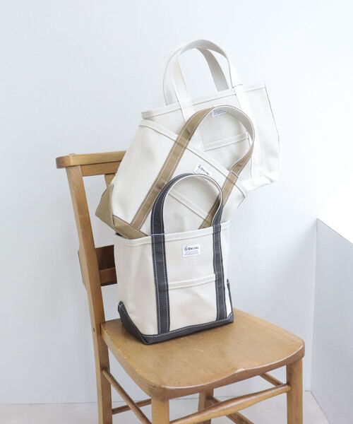 ORCIVAL（オーシバル）の「【ORCIVAL/オーシバル】CANVAS TOTE S　コンビキャンバストートバッグS（トートバッグ・レディース・ブラウン/アイボリー/グレイッシュベージュ・FREE）」の2枚目の写真