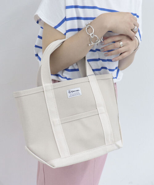 ORCIVAL（オーシバル）の「【ORCIVAL/オーシバル】CANVAS TOTE S　コンビキャンバストートバッグS（トートバッグ・レディース・ブラウン/アイボリー/グレイッシュベージュ・FREE）」の3枚目の写真