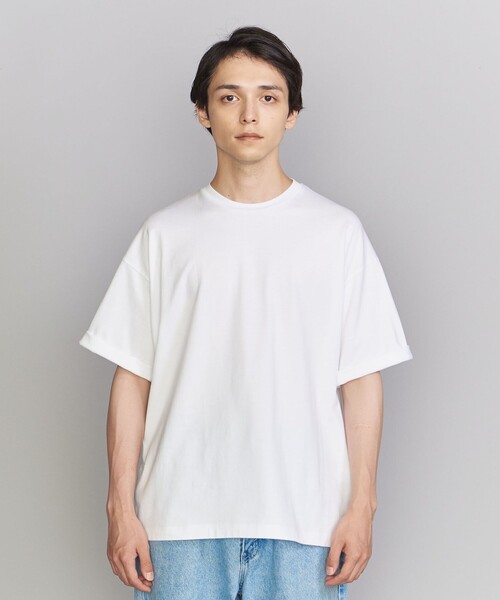 BEAUTY&YOUTH UNITED ARROWS（ビューティーアンドユースユナイテッドアローズ）の「【WEB限定】ロールアップ ワイド テーパード Tシャツ -MADE IN JAPAN-（Tシャツ/カットソー・メンズ・ホワイト/ライトグレー/ブラック/ライム/ライトブルー/ライトピンク/その他1・S/M/L/XL）」の11枚目の写真