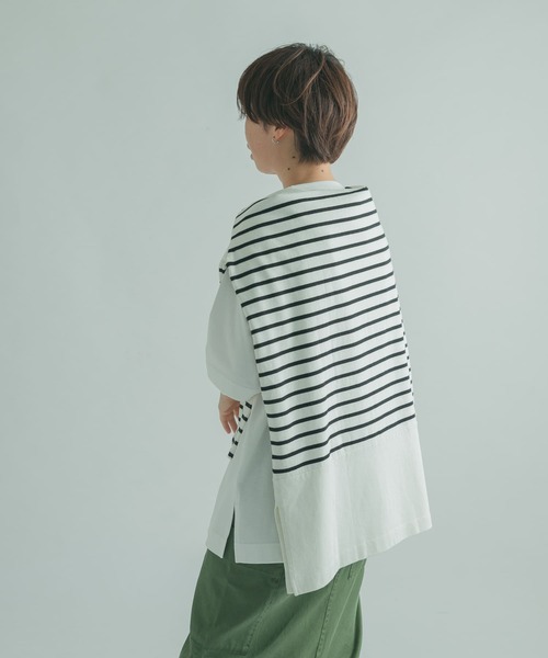 FORK&SPOON（フォークアンドスプーン）の「FORK&SPOON　ボトルネック5分袖チュニック（Tシャツ/カットソー・レディース・パープル/グリーン/ホワイト系その他・1）」の6枚目の写真