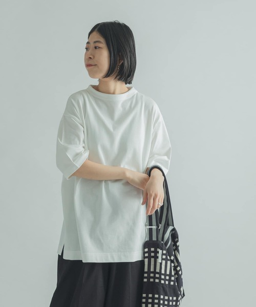 FORK&SPOON（フォークアンドスプーン）の「FORK&SPOON　ボトルネック5分袖チュニック（Tシャツ/カットソー・レディース・パープル/グリーン/ホワイト系その他・1）」の9枚目の写真