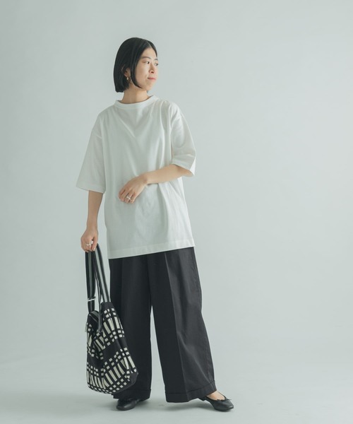 FORK&SPOON（フォークアンドスプーン）の「FORK&SPOON　ボトルネック5分袖チュニック（Tシャツ/カットソー・レディース・パープル/グリーン/ホワイト系その他・1）」の15枚目の写真