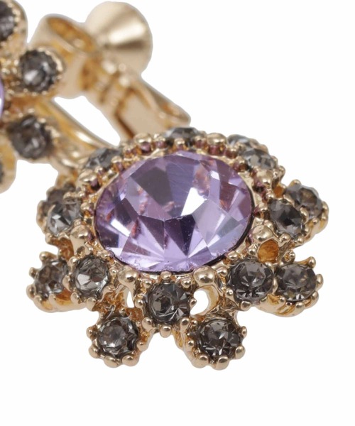 31 Sons de mode（トランテアン　ソン　ドゥ　モード）の「フラワーモチーフビジューイヤリング（イヤリング・レディース・シルバー/ブルー・フリー）」の10枚目の写真