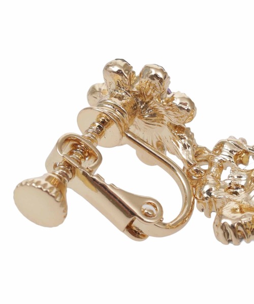 31 Sons de mode（トランテアン　ソン　ドゥ　モード）の「フラワーモチーフビジューイヤリング（イヤリング・レディース・シルバー/ブルー・フリー）」の11枚目の写真