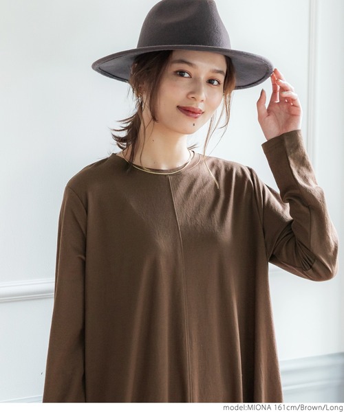 coca(coca)(コカ)の「接触冷感Aラインワンピース(ワンピース・レディース・ブラック/ブラウン・SHORT/LONG)」の9枚目の写真