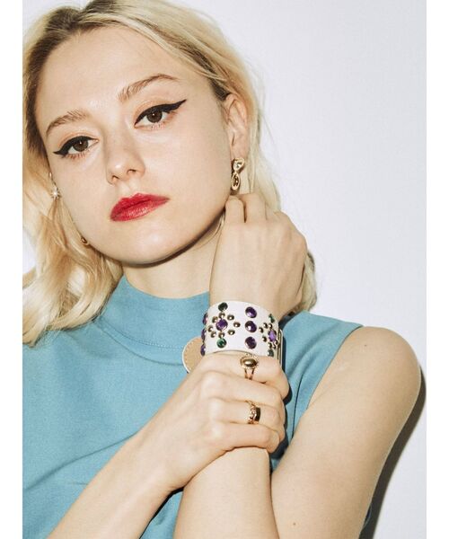 jouetie（ジュエティ）の「ベルトビジューバングル（バングル/リストバンド・レディース・ブラック/オフホワイト/その他1・FREE）」の5枚目の写真